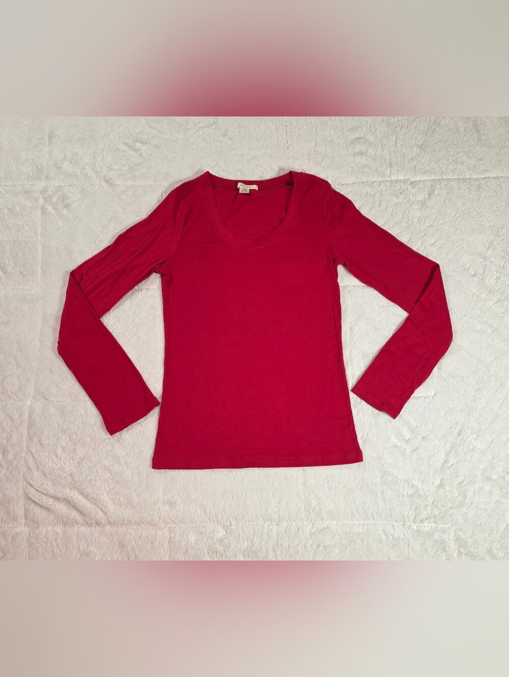 Bozzolo Long-Sleeve Scoop Neck Tee in Bright Red(BBX5-03)